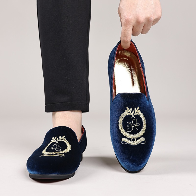 Men'S Shoes Hey Dude - 럭셔리 디자이너 로퍼 스웨이드 가죽 자수