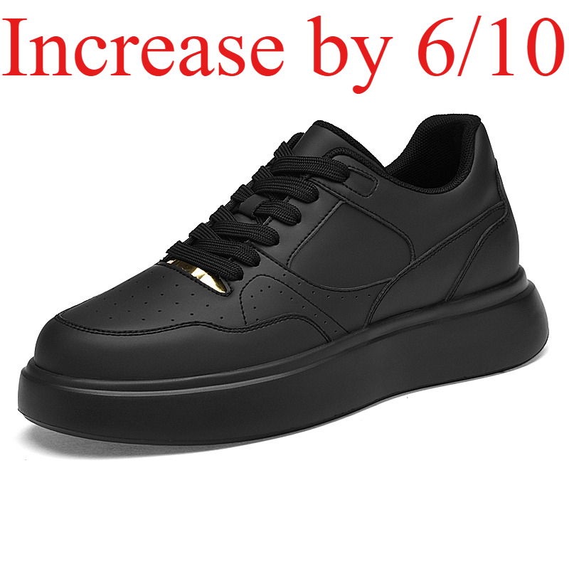 Men'S Shoes Increase Height - 남성용 솔리드 인조가죽 스케이트 슈즈, 레이스업,