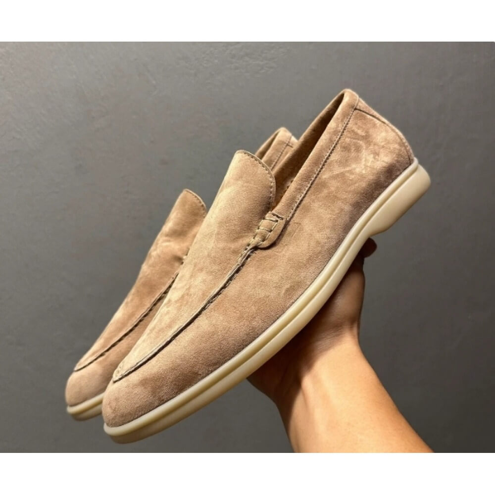 Men'S Shoes Smart - 럭셔리 베이지 스웨이드 캐주얼 로퍼 –