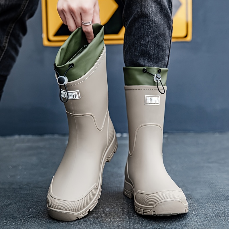 Men'S Shoes Water Resistant - 남성용 방수 레인 부츠 미드 카프