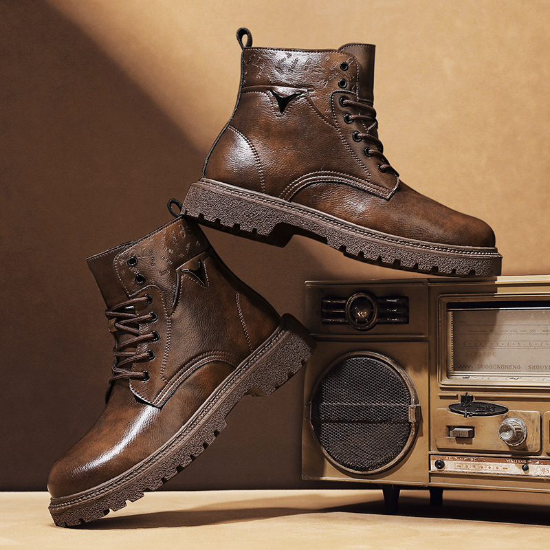 6cm 키높이 남성 부츠 가죽 야외 가을 겨울 신발 따 - Men'S Shoes Increase Height 리뷰 및 가격