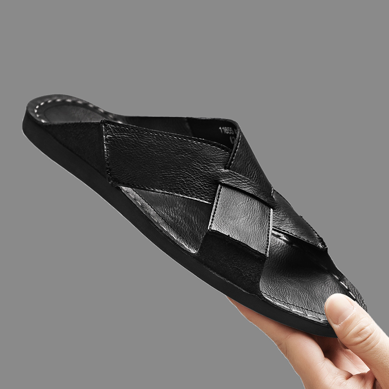 패션 정품 가죽 남성 슬리퍼 여름 남성 샌들 야외 비치 - Men'S Shoes Hey Dude 리뷰 및 가격
