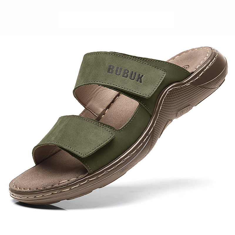 첫 번째 레이어 소가죽 남성용 스포츠 샌들, 오픈 토  - Men'S Shoes Hey Dude 리뷰 및 가격