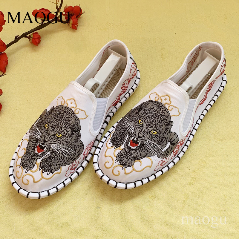 유니섹스 중국 스타일 자수 슬립온 신발 드래곤 타이거  - Men'S Shoes Hoka Sale 리뷰 및 가격