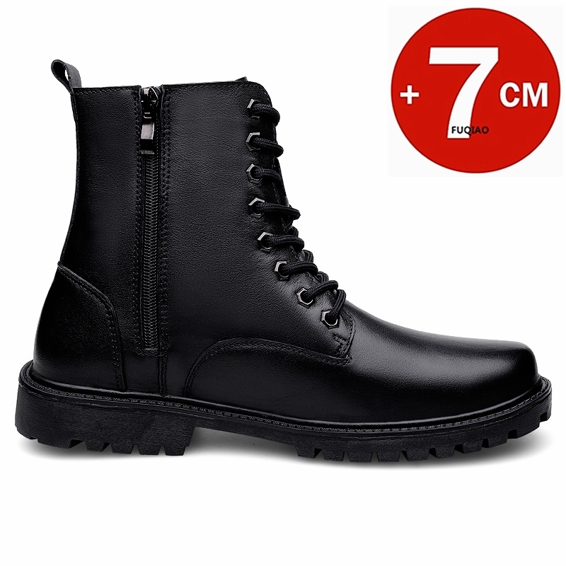 남성용 6cm 키높이 가죽 부츠 겨울 플리스 안감 따뜻 - Men'S Shoes Increase Height 리뷰 및 가격