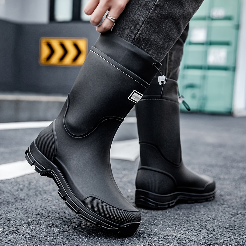 남성용 방수 레인 부츠 미드 카프 슬립온 신발 두꺼운  - Men'S Shoes Water Resistant 리뷰 및 가격
