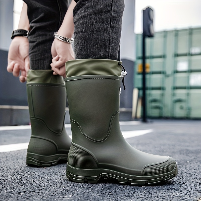 남성용 방수 레인 부츠 미드 카프 슬립온 신발 두꺼운  - Men'S Shoes Water Resistant 리뷰 및 가격