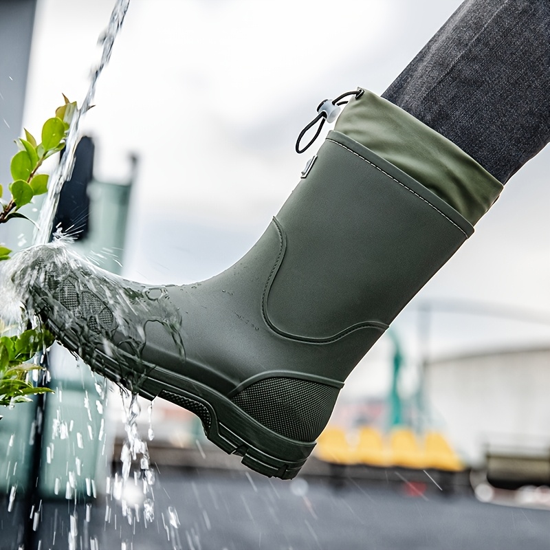 남성용 방수 레인 부츠 미드 카프 슬립온 신발 두꺼운  - Men'S Shoes Water Resistant 리뷰 및 가격